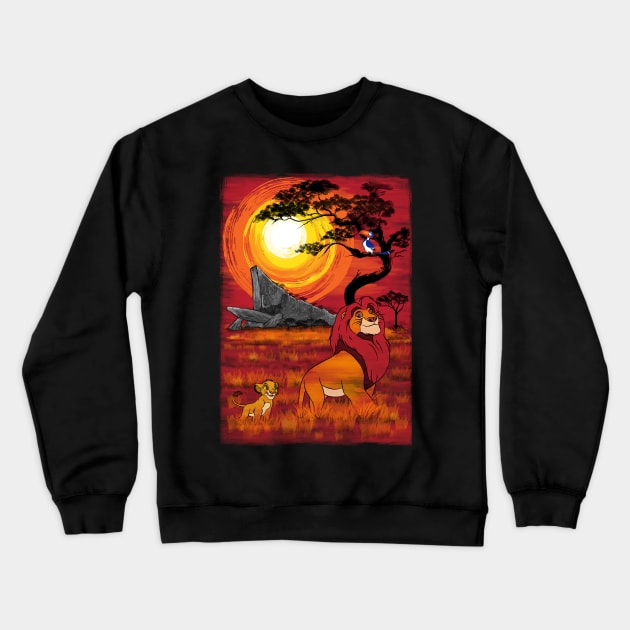 Sunset in the Pride Lands Crewneck Sweatshirt by DrMonekers